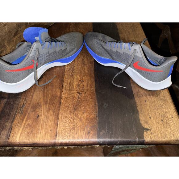 Nike Air Zoom Pegasus 37 Iron Grey Crimson Menโs Running Shoes Size 10.5 New - Picture 8 of 9